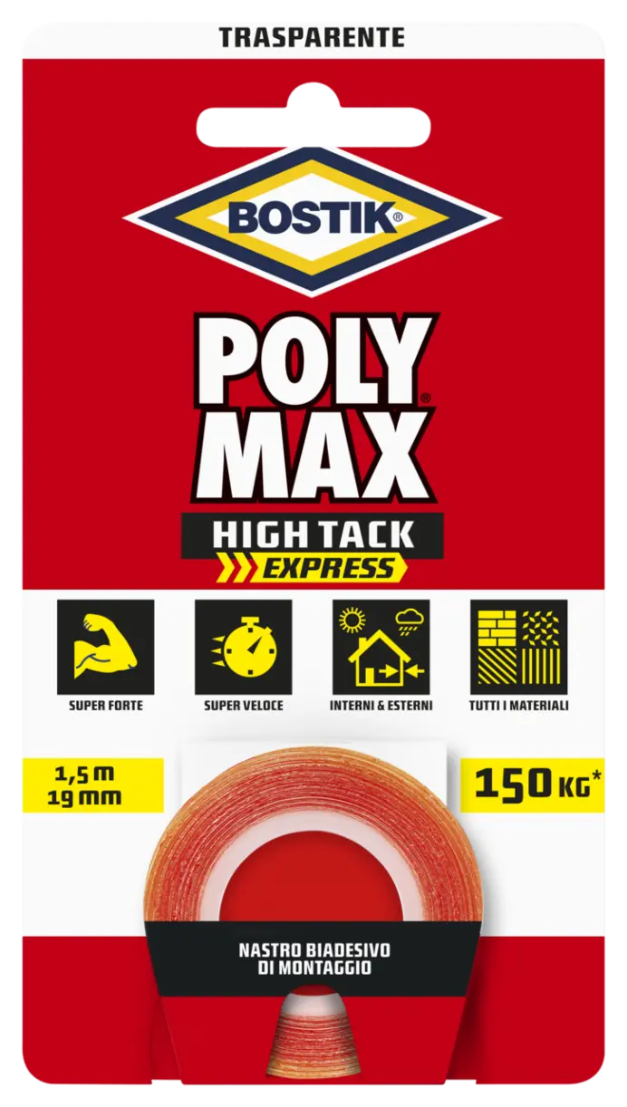 7005134-Article-pack-shot-front-straight-en-190-Bison-15mx19mm-Italian-POLYMAXNASTROBIADESIVOHIGHTACKEXPRESSTRASPARENTE